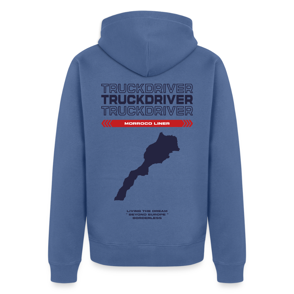 MORROCO Liner - Zipped Hoodie (White) - stone blue