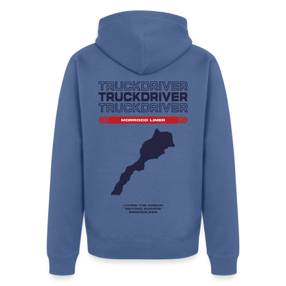 MORROCO Liner - Zipped Hoodie (White) - stone blue