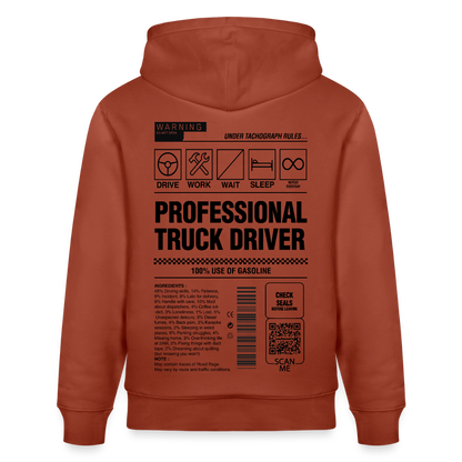 TRUCKER LABEL - Hoodie - heritage brown