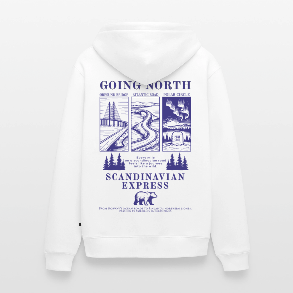GOING NORTH - Zipped Hoodie - white
