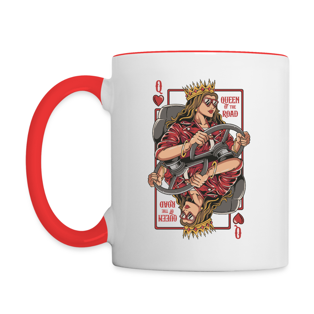 QUEEN OF THE ROAD - Bi-color Coffee Mug - white/red