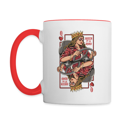 QUEEN OF THE ROAD - Bi-color Coffee Mug - white/red