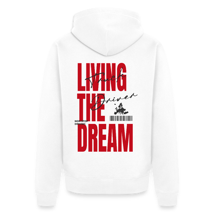 LIVING THE DREAM - Zipped Hoodie (White) - white