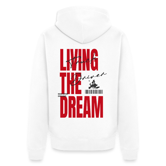 LIVING THE DREAM - Zipped Hoodie (White) - white