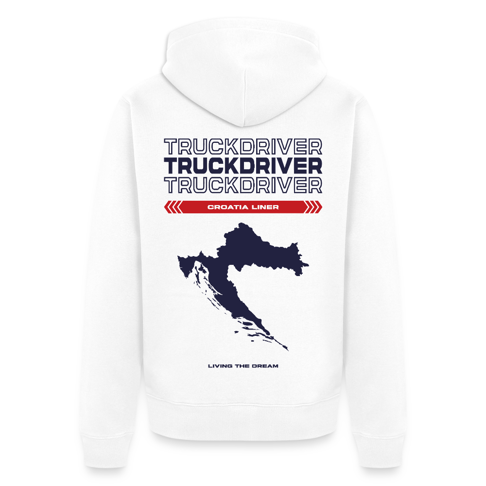 CROATIA Liner - Zipped Hoodie (White) - white