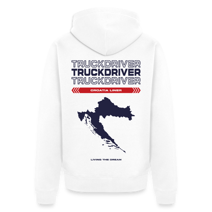 CROATIA Liner - Zipped Hoodie (White) - white