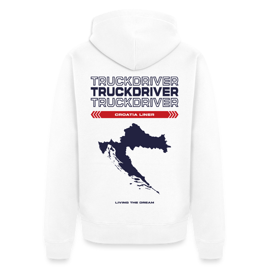 CROATIA Liner - Zipped Hoodie (White) - white