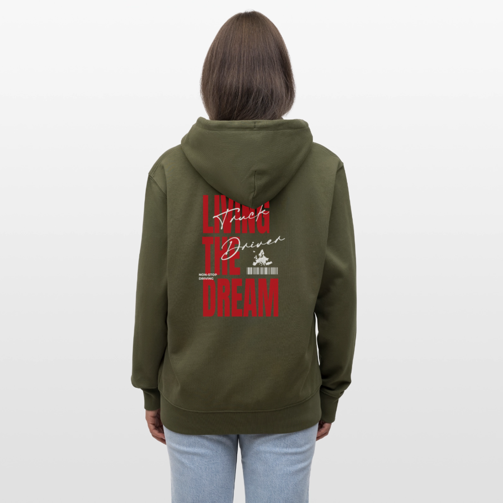 LIVING THE DREAM - Zipped Hoodie - khaki