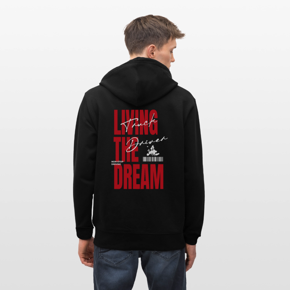 LIVING THE DREAM - Zipped Hoodie - black