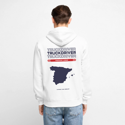 SPAIN Liner - Zipped Hoodie (White) - white