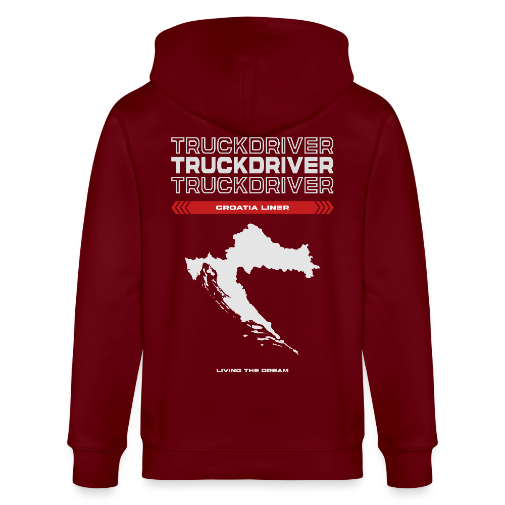 CROATIA Liner - Zipped Hoodie - burgundy