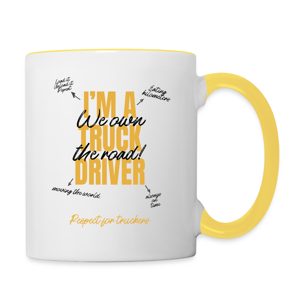 RESPECT TRUCKER - Coffee Mug - white/yellow