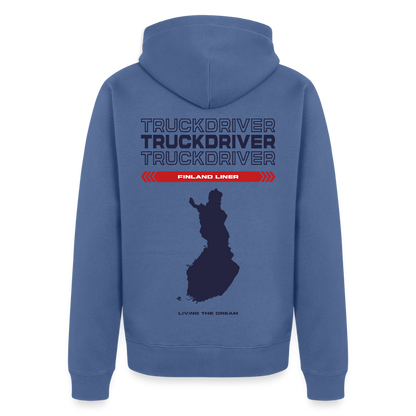 FINLAND Liner - Zipped Hoodie (White) - stone blue