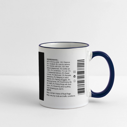 TRUCKER LABEL - Coffee Mug - white/cobalt blue