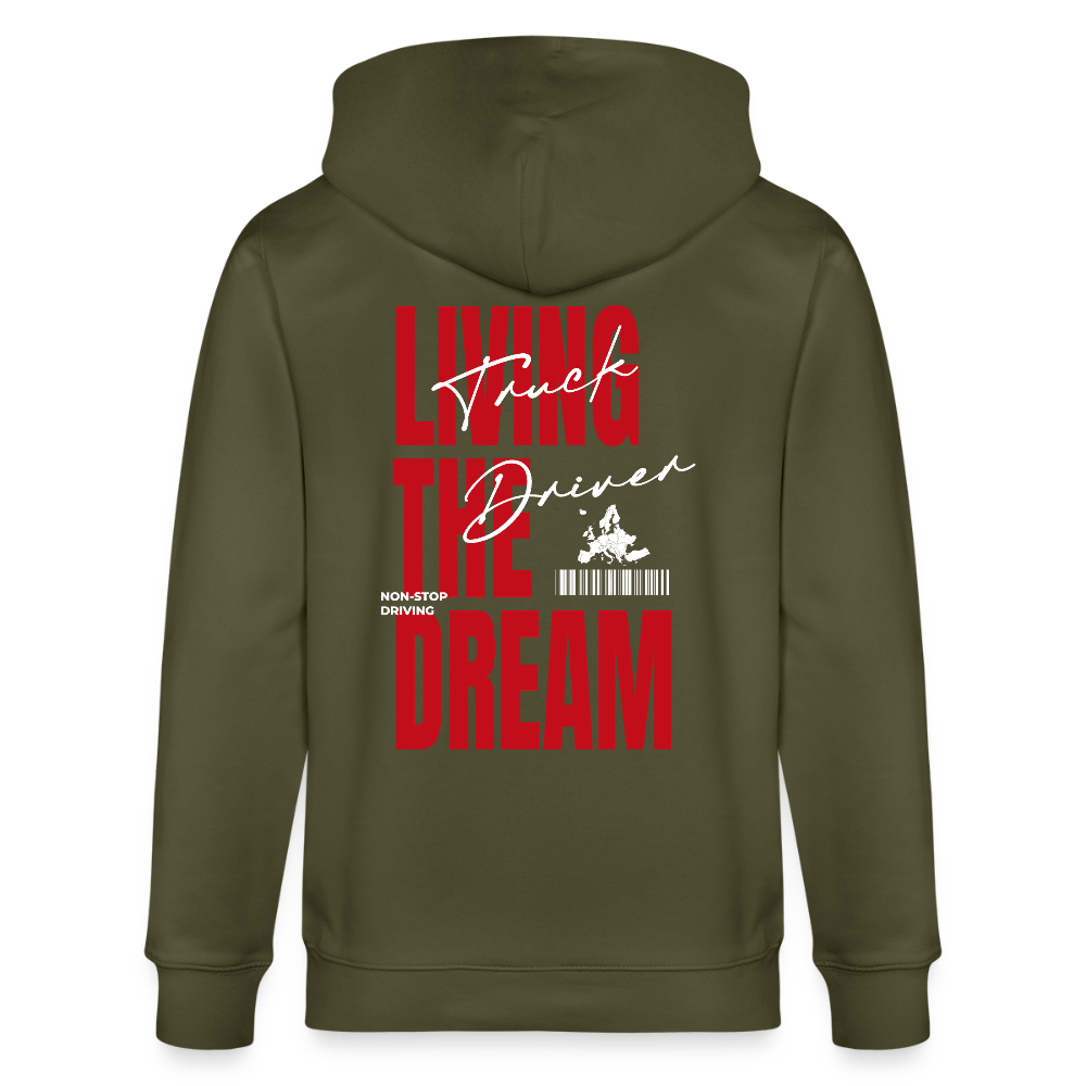 LIVING THE DREAM - Zipped Hoodie - khaki