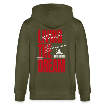 LIVING THE DREAM - Zipped Hoodie - khaki