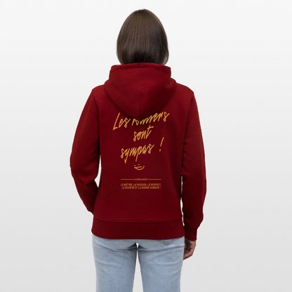 LES ROUTIERS SONT SYMPAS - Zipped Hoodie - burgundy