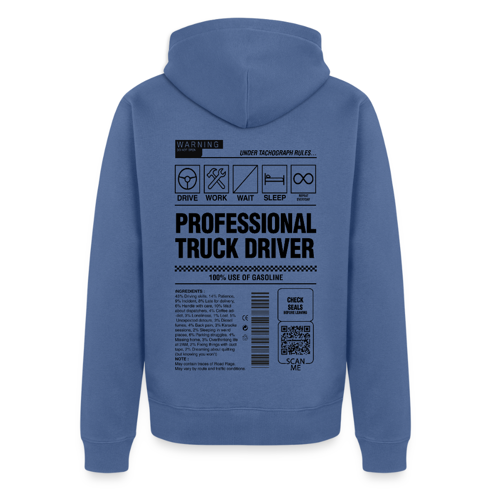 TRUCKER LABEL - Zipped Hoodie - stone blue