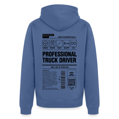 TRUCKER LABEL - Zipped Hoodie - stone blue