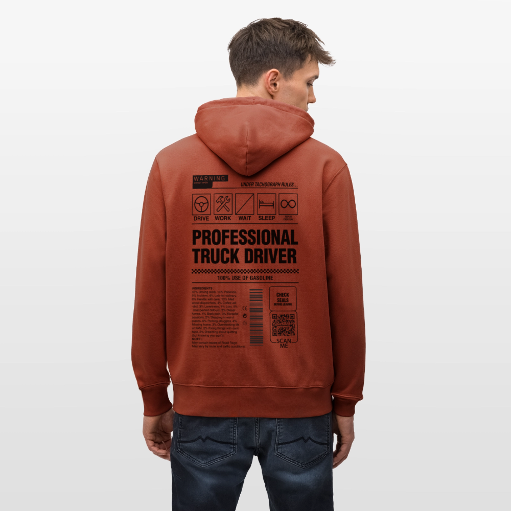 TRUCKER LABEL - Hoodie - heritage brown