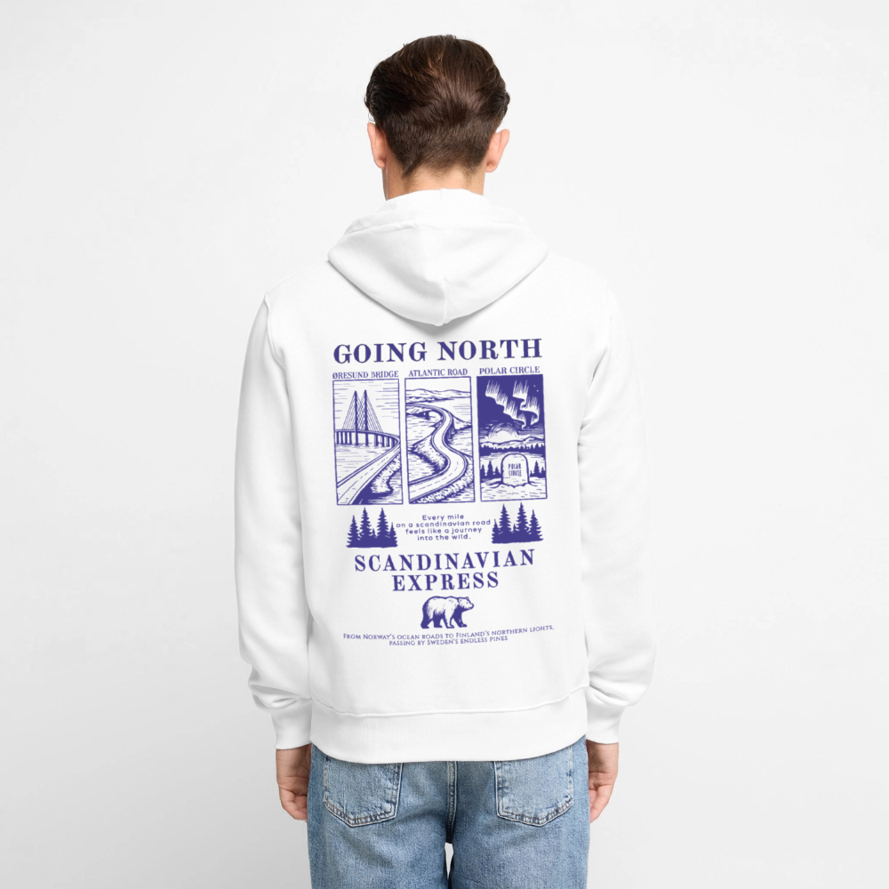 GOING NORTH - Zipped Hoodie - white