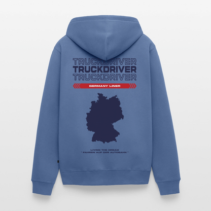 GERMANY Liner - Zipped Hoodie (White) - stone blue