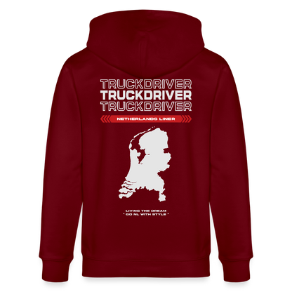 NETHERLANDS Liner - Zipped Hoodie - burgundy