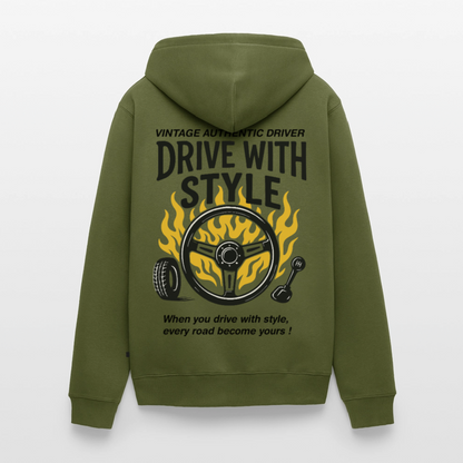AUTHENTIC DRIVER - Zipped Hoodie - khaki