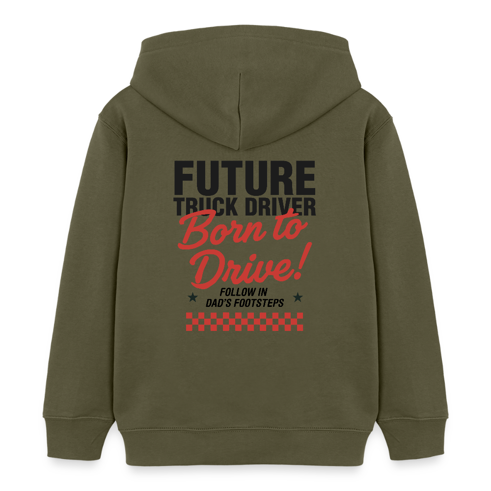 BORN TO DRIVE (DAD) - Kids Hoodie - khaki