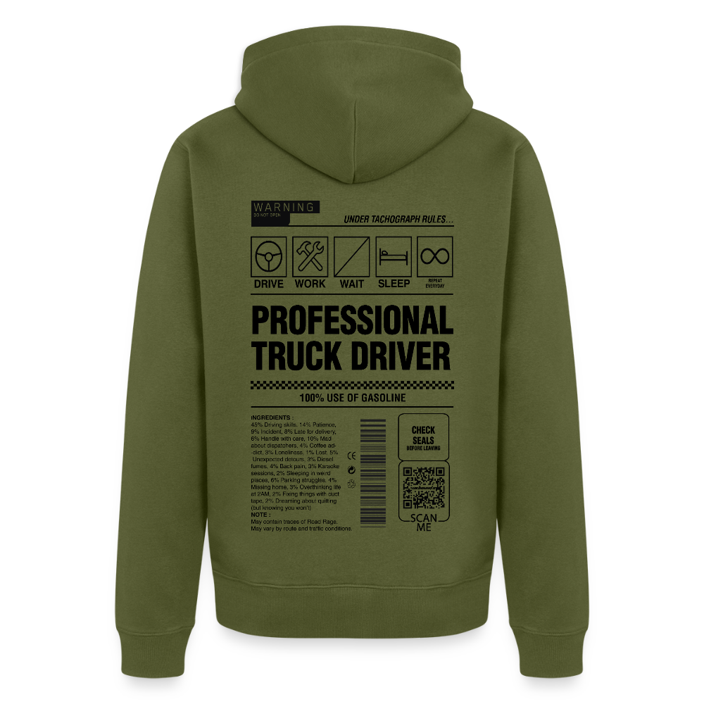 TRUCKER LABEL - Zipped Hoodie - khaki