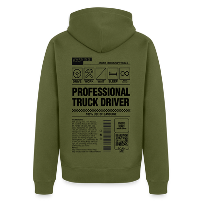 TRUCKER LABEL - Zipped Hoodie - khaki