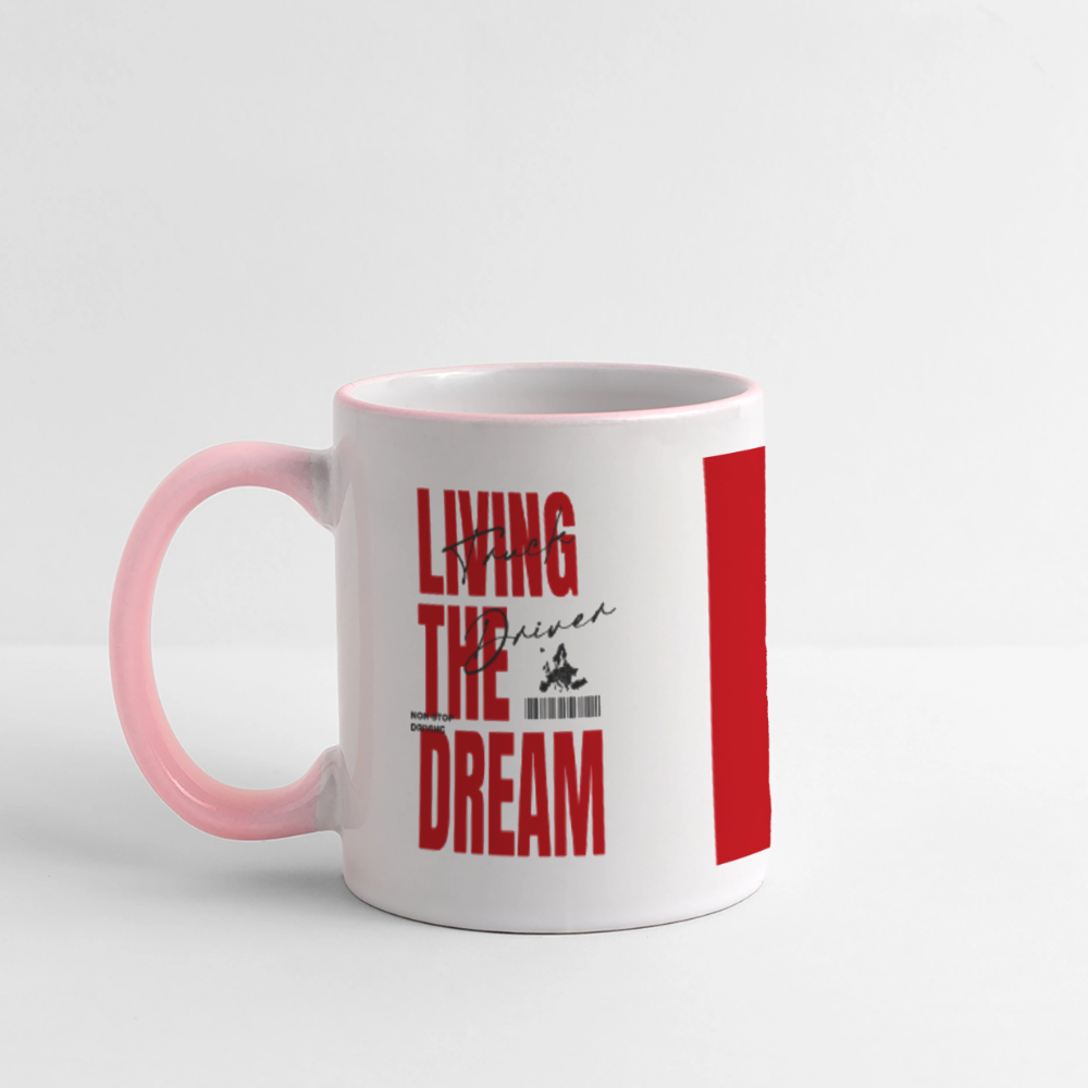 LIVING THE DREAM - Coffee Mug - white/pink
