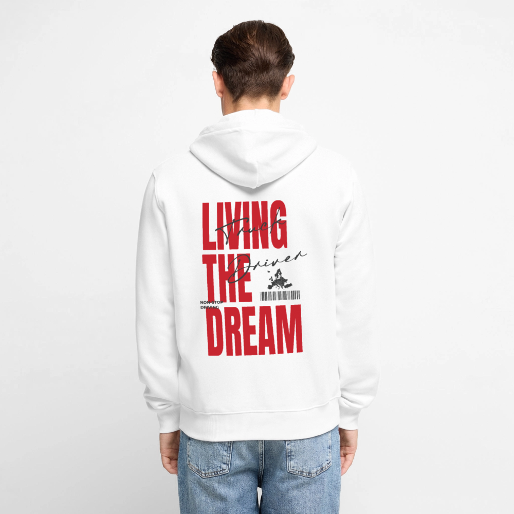 LIVING THE DREAM - Zipped Hoodie (White) - white