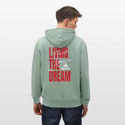 LIVING THE DREAM - Zipped Hoodie - aloe