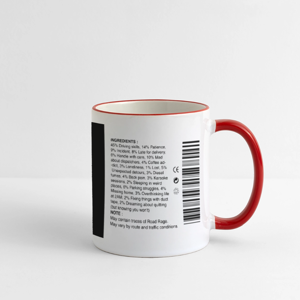 TRUCKER LABEL - Coffee Mug - white/red