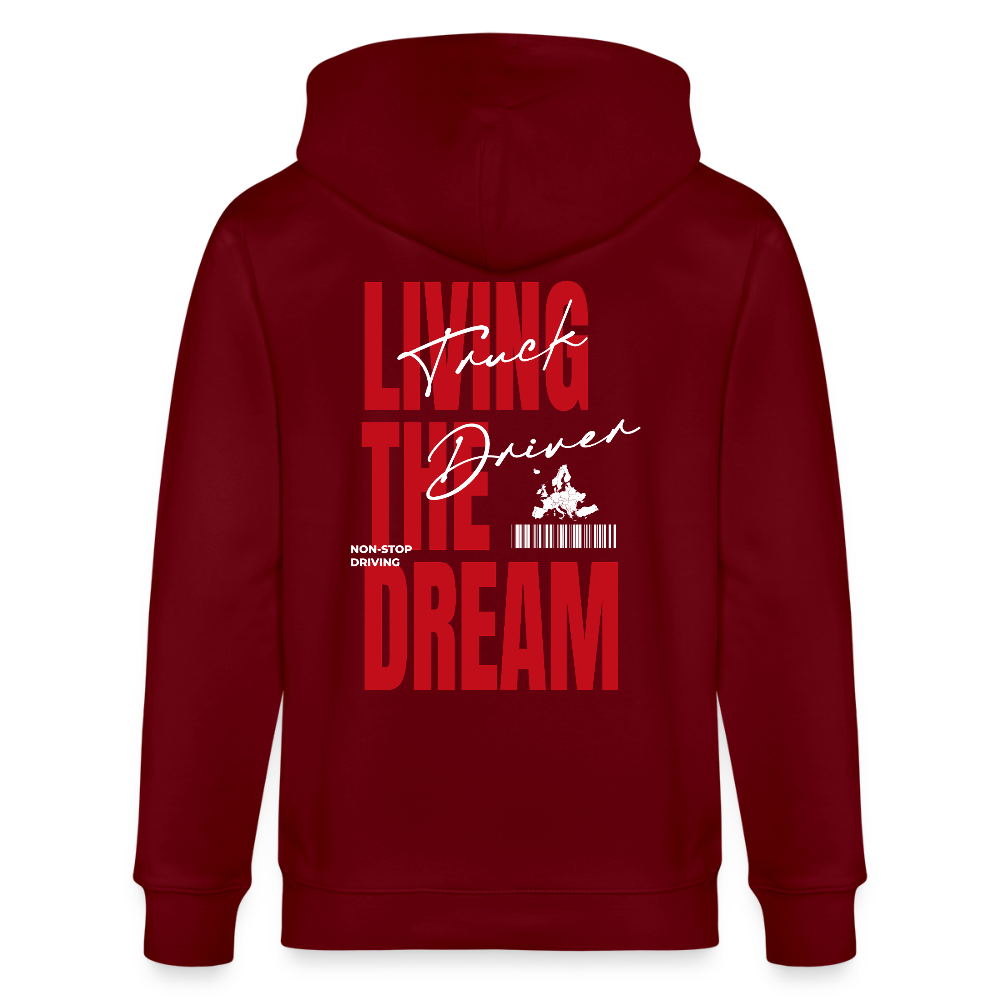 LIVING THE DREAM - Zipped Hoodie - burgundy