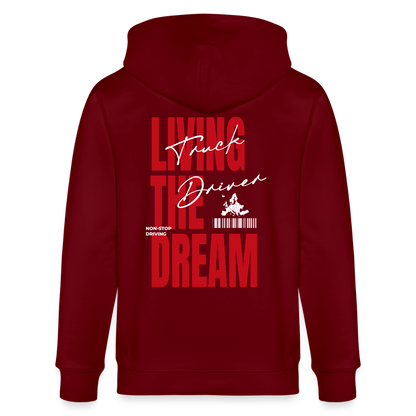 LIVING THE DREAM - Zipped Hoodie - burgundy
