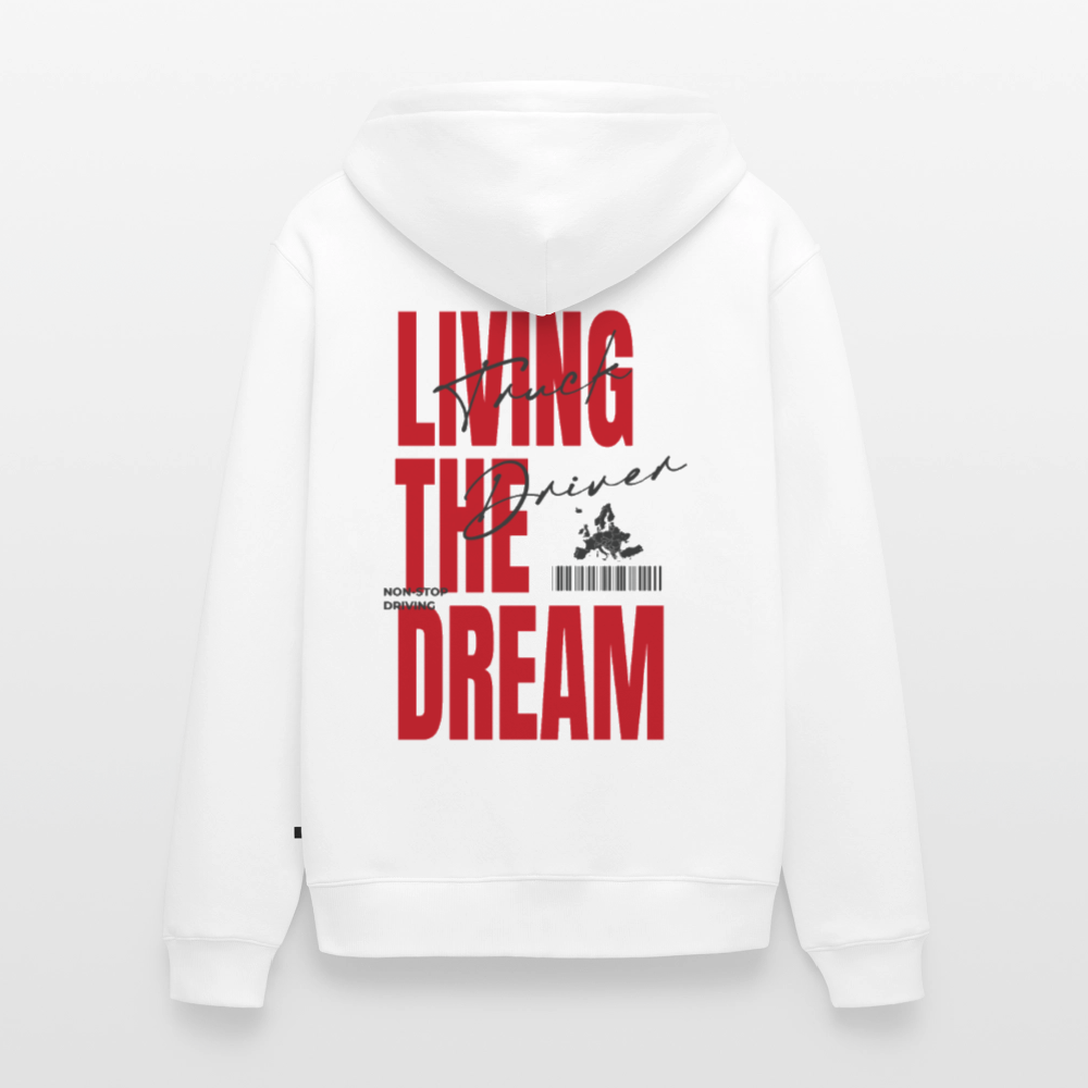 LIVING THE DREAM - Zipped Hoodie (White) - white