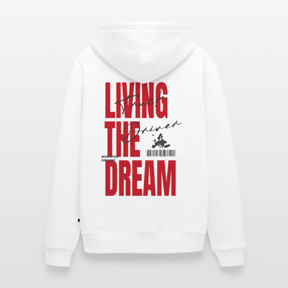 LIVING THE DREAM - Zipped Hoodie (White) - white