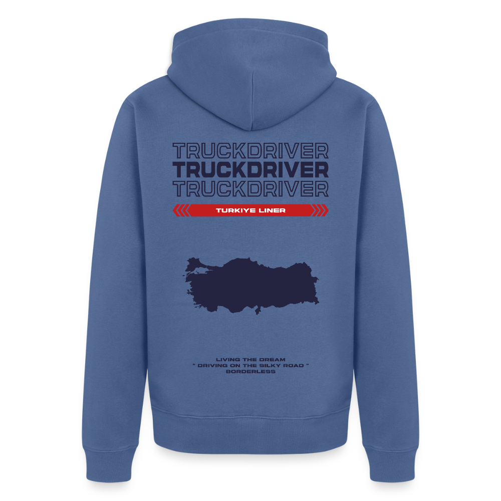 TURKIYE Liner - Zipped Hoodie (White) - stone blue