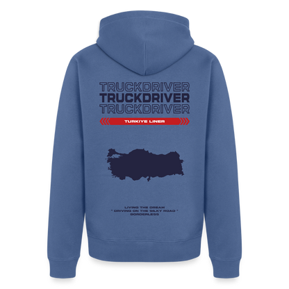 TURKIYE Liner - Zipped Hoodie (White) - stone blue