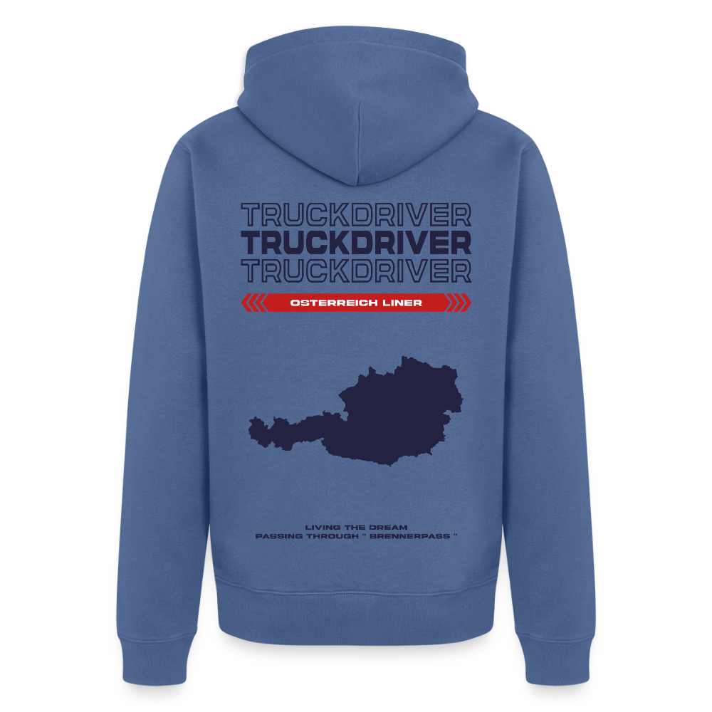 AUSTRIA Liner - Zipped Hoodie (White) - stone blue