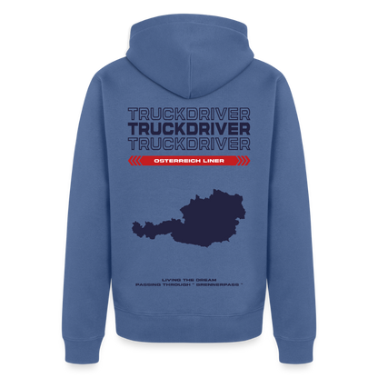 AUSTRIA Liner - Zipped Hoodie (White) - stone blue